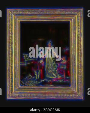 Nicolaes Xenon Grill, Portrait de Doda Adrianus de Jongh (1777-1833) avec Theodora Jordens ( ? -1807) et leur fille Lucia, groupe portrait portrait sculpture peinture huile bois rectangulaire, Comité permanent de l'homme portrait femme et enfant (fille) représentant Doda Adrianus de Jongh marchand laiton son épouse Théodora Jordens et leur fille Lucia. Annabella se trouve en face d'une table d'anglais woadwood piano (Londres) Lucie en chaise enfant sur le plancher des partitions violon violon violon avec archet et signature en bas à gauche et l'année : N. Xenon Grill 1801 Rotterdam Nicolaas Muijs drawing society cela conduit à Hooger Banque D'Images