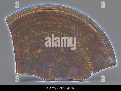 Fragments de faïence de biscuit, produits semi-finis de l'industrie de la poterie de Rotterdam, porte-vaisselle porte-vaisselle bases semi-finies argile de faïence de céramique engobe, Fragment cuit à la main de boîte à biscuits sur la gorge orange de shard de l'anneau de stand sous le bord de la plaque, archéologie Triangle de la ville de Rotterdam Schielandshuis tuile poterie artisanat artisanat artisanat industrie de l'artisanat découverte du sol: Schielandshuis pendant la restauration Banque D'Images