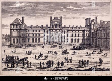 VOIR LOUVRE SIDE STREET FREMENTEAU Adam Perelle (1640-1695). Vue du Louvre du côté de la rue Frémenteau. Paris, musée Carnavalet. Banque D'Images