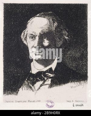 PORTRAIT DE CHARLES Baudelaire Edouard Manet (1832-1883). Portrait de Charles Baudelaire (1821-1867). Gravure, 1865. Paris, musée Carnavalet. Banque D'Images