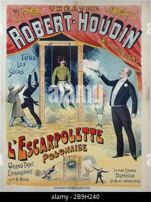 THÉÂTRE ROBERT-Houdin, 8 BOULEVARD D'ITALIEN - le Swing POLISH, TURC GRAND EXTRAORDINAIRE MONSIEUR GEORGES MELIES Charles Levy. 'Théâtre Robert-Houdin, 8 boulevard des Italiens - l'Escarpolette Polonaise, grand truc extraordinaire de Monsieur Georges Méliès'. Fiche. Paris, musée Carnavalet. Banque D'Images