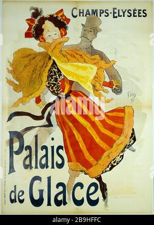 CHAMPS-ÉLYSÉES, PALAIS DE GLACE Jules Cheret (1836-1932); imprimerie Chaix. Champs-Élysées, Palais de glace. Fiche. Lithographie couleur, 1896. Paris, musée Carnavalet. Banque D'Images