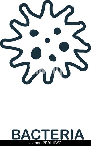 Icône bactéries. Élément de ligne simple de la collection d'icônes de biotechnologie. Présenter l'icône des bactéries pour les modèles, les logiciels et les infographies Illustration de Vecteur