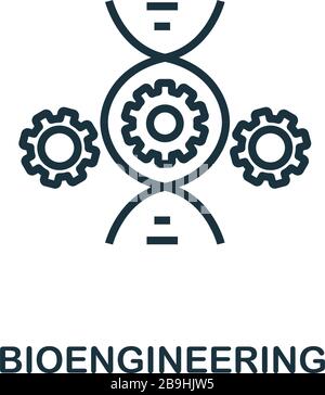 Icône bioingénierie. Élément de ligne simple de la collection d'icônes de biotechnologie. Présenter l'icône Bioengineering pour les modèles, les logiciels et les infographies Illustration de Vecteur