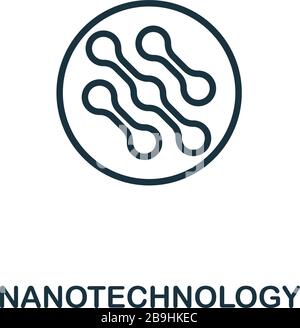 Icône nanotechnologie. Élément de ligne simple de la collection d'icônes de biotechnologie. Présentation de l'icône de nanotechnologie pour les modèles, les logiciels et les infographies Illustration de Vecteur