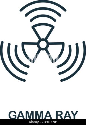 Icône rayons gamma. Élément de ligne simple de la collection d'icônes de biotechnologie. Présenter l'icône Gamma Ray pour les modèles, les logiciels et les infographies Illustration de Vecteur