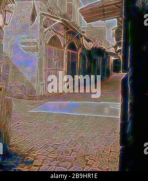 Pour protester contre la fermeture du marché arabe (avis drapeau noir ?) 1925, Israël Banque D'Images