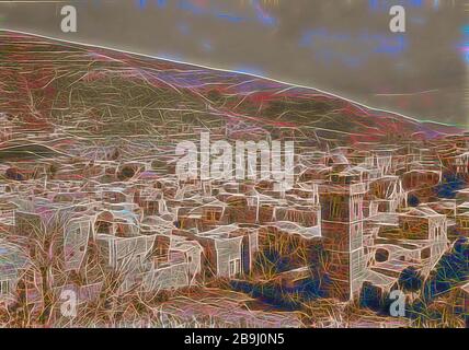 Jérusalem en Galilée par la Samarie. Naplouse, Moyen-Orient (montrant le mont Ébal de bases & Le Mont Garizim). 1898, Cisjordanie, Naplouse, Moyen-Orient, Israël Banque D'Images