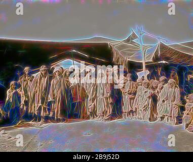 Les femmes bédouines devant dix[t] Moab-Adwan en tribu. 1898, Jordanie Banque D'Images