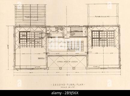 Butler Art Institute, Youngstown, Ohio. Plan du deuxième étage. McKim, Mead & White, Architectes (1919) Banque D'Images