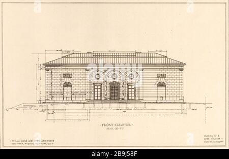 Butler Art Institute, Youngstown, Ohio. Élévation avant. McKim, Mead & White, Architectes (1919) Banque D'Images