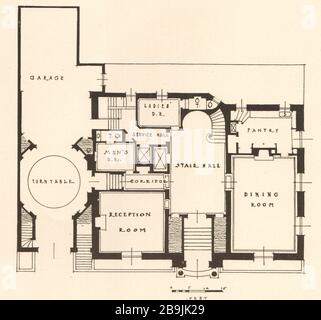 Résidence, Henry P. Davison, 690, avenue Park, New York. Plan du premier étage. Walker et Gillette, Architectes (1919) Banque D'Images