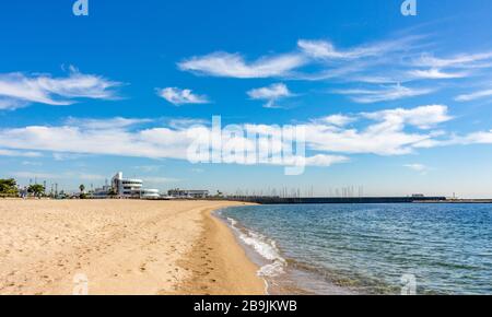 Plage SUMA et Seaside Park, près de Kobe City, préfecture de Hyougo, Japon. Banque D'Images