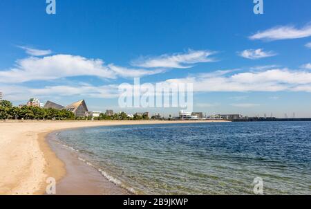 Plage SUMA et Seaside Park, près de Kobe City, préfecture de Hyougo, Japon. Banque D'Images