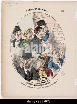 Communardiana, No 13 - l'apogée de la commune - Demandez ... La question du loyer! où les propriétaires peuvent creuser! .... NIX. 'Communardiana, n° 13 - les beaux jours de la commune - Demandez!... La question des loyers ! où les propriétaires se fouiller !' …. Lithographie collégiée. Paris, musée Carnavalet. Banque D'Images