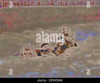 L'agriculture dans l'Égypte. L'irrigation primitif. Close-up montrant méthode de perception de l'eau de canaux au moyen de tubes en spirale. 1934, l'Égypte Banque D'Images