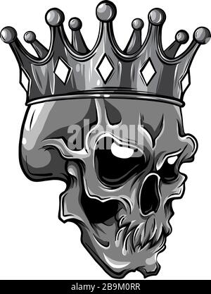 La mort de l'illustration vectorielle avec des roses de la couronne de crâne Illustration de Vecteur