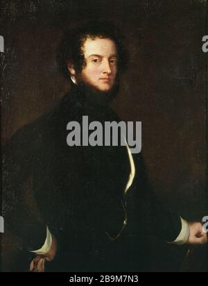 ALFRED WILLIAM GABRIEL ORSAY Alfred Guillaume Gabriel, comte d'Orsay. « Autoportrait ». Huile sur étoile, 1845. Paris, musée Carnavalet. Banque D'Images