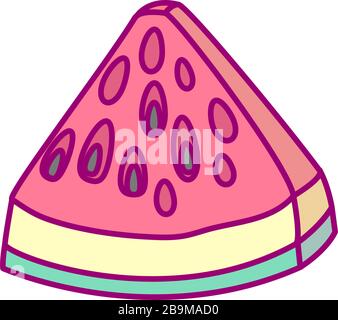 pastèque dessinée à la main et dessinée à la main Illustration de Vecteur