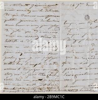 14 septembre Samedi matin 8:00 [1850] Juliette Drouet A Victor Hugo ; 14 septembre tembre samedi matin 8 h [1850] ; Maison Victor Hugo - Paris Banque D'Images