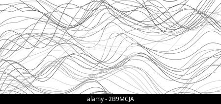 Arrière-plan linéaire abstrait. Illustration vectorielle. Arrière-plan ondulé à ligne fine. Illustration de Vecteur