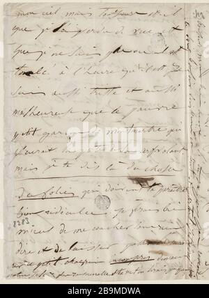 29 septembre Samedi soir 8 [1849] Juliette Drouet A Victor Hugo ; 29 septembre Samédi soir 8 h [1849] ; Maison Victor Hugo - Paris Banque D'Images