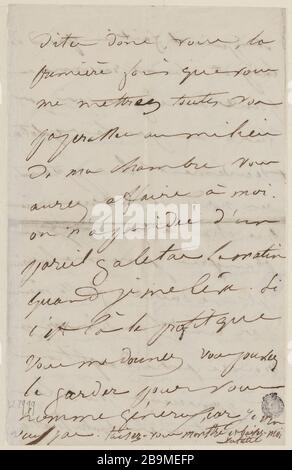 8 septembre Mercredi après midi 2 h [1847] Juliette Drouet a Victor Hugo ; 8 septembre sept mercredi apres midi 2 h [1847] ; Maison Victor Hugo - Paris Banque D'Images