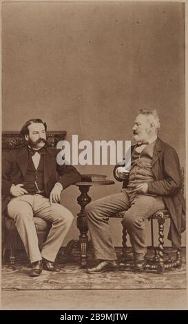 Victor Hugo et son fils François-Victor à Bruxelles Victor Hugo et son fils fils fils fils François-Victor à Bruxelles. Papier aluminé. Photo de Joseph Maes (1838-1908), 1863. Paris, Maison de Victor Hugo. Banque D'Images