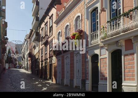 Rue Commerçante (Alvarez De Abreu) À Santa Cruz, La Palma, Canaries Isles Banque D'Images