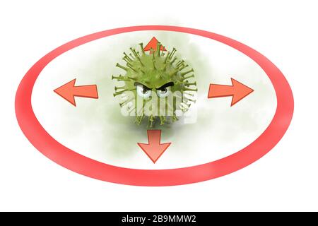 tenez-vous à distance du virus, risque d'infection Banque D'Images