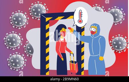 le médecin doit vérifier l'infection virale Illustration de Vecteur