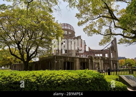 Vestiges d'un billage dans le site commémoratif D'UNE bombe à Hiroshima, au Japon. Banque D'Images