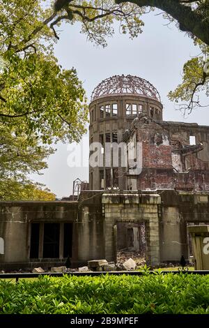 Vestiges d'un billage dans le site commémoratif D'UNE bombe à Hiroshima, au Japon. Banque D'Images