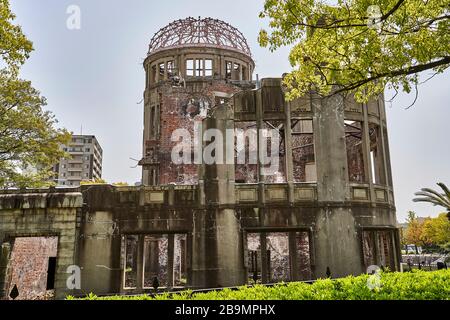 Vestiges d'un billage dans le site commémoratif D'UNE bombe à Hiroshima, au Japon. Banque D'Images