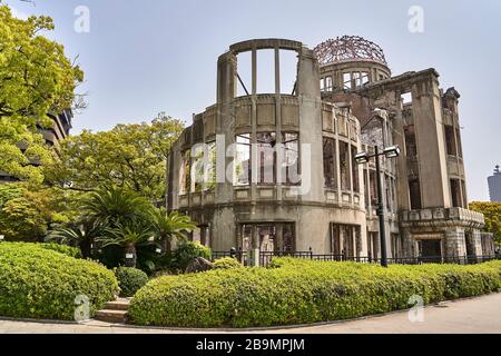 Vestiges d'un billage dans le site commémoratif D'UNE bombe à Hiroshima, au Japon. Banque D'Images