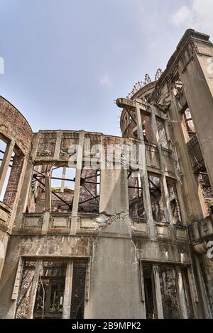 Vestiges d'un billage dans le site commémoratif D'UNE bombe à Hiroshima, au Japon. Banque D'Images