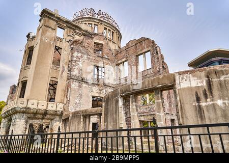 Vestiges d'un billage dans le site commémoratif D'UNE bombe à Hiroshima, au Japon. Banque D'Images