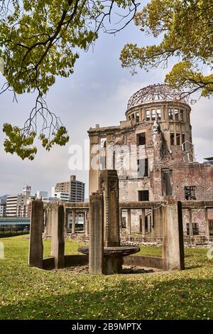 Vestiges d'un billage dans le site commémoratif D'UNE bombe à Hiroshima, au Japon. Banque D'Images