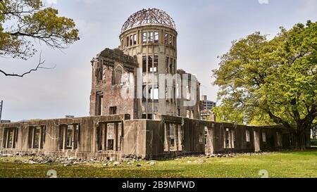 Vestiges d'un billage dans le site commémoratif D'UNE bombe à Hiroshima, au Japon. Banque D'Images