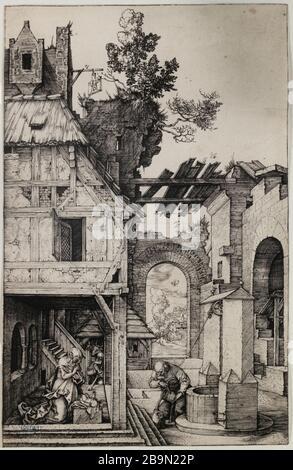 La Nativité ( 'Noël') (Bartsch 2) Albrecht Dürer (1471-1528). La Nativité (la Noël) (Bartsch 2). 1504. Musée des Beaux-Arts de la Ville de Paris, petit Palais. Banque D'Images