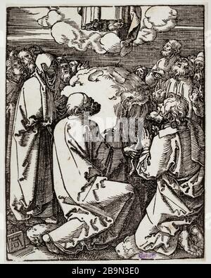 Petite Passion en bois: Ascension (Bartsch 50) Albrecht Dürer (1471-1528). La petite Passion sur bois : l'Ascension (Bartsch 50). 1510. Musée des Beaux-Arts de la Ville de Paris, petit Palais. Banque D'Images