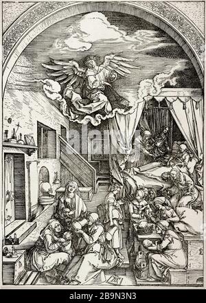 LA NAISSANCE de VIERGEBARTSCH 80 Albrecht Dürer (1471-1528). 'La puissance de la Vierge Bartsch 80'. Gravure sur bois, vers 1503-1504. Musée des Beaux-Arts de la Ville de Paris, petit Palais. Banque D'Images