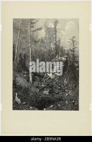 Le Rhin : Château Holzkreis Gustave Doré (1832-1883). 'Les bords du Rhin : le château d'Holzkreis'. Bois, 1864. Musée des Beaux-Arts de la Ville de Paris, petit Palais. Banque D'Images