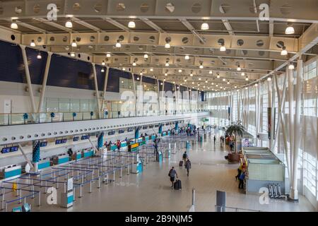 Sint Maarten, Antilles néerlandaises – 21 septembre 2016 : terminal de l'aéroport Sint Maarten (SXM) aux Antilles néerlandaises. Banque D'Images