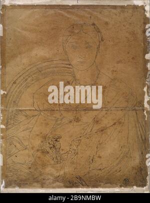 ETUDE POUR LE PORTRAIT DE MADAME DEVAUCEY Jean Auguste Dominique Ingres (1780-1867). 'Etude pour le portrait de Madame Devaucey'. Crayon et noix de plume sur papier dès léger accordé au milieu, XIXème siècle. Musée des Beaux-Arts de la Ville de Paris, petit Palais. Banque D'Images