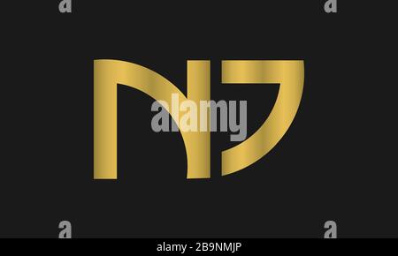 JN, NJ Letter logo Design avec la typographie moderne et créative et le logo monogramme Illustration de Vecteur