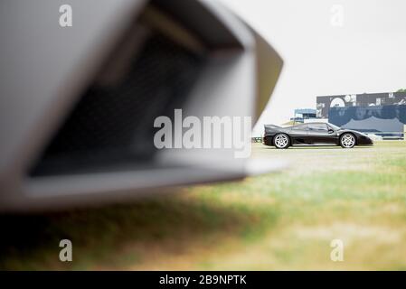 Une Ferrari noire de qualité concourse de 50 sur une pelouse à gazon au Goodwood Festival of Speed. d Banque D'Images