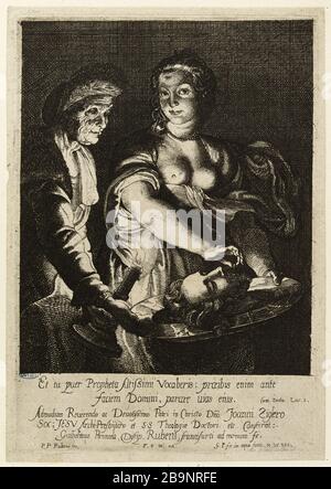 La fille d'Herodias avec le chef de Jean Baptiste, après Rubens (Dutuit 40) Willem Panneels. La Fille d'Hérodiade tenant la tête de saint Jean-Baptiste, d'après Rubens (Dutuit 40). Eau-forte, 2 e quart du XVIIème siècle. Musée des Beaux-Arts de la Ville de Paris, petit Palais. Banque D'Images