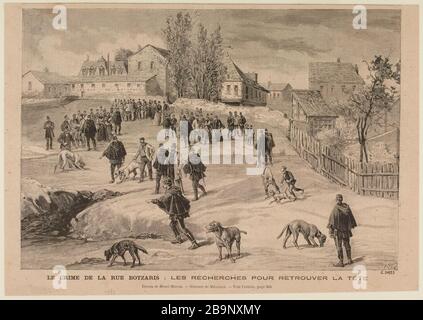 Le crime de la rue Botzaris: Recherche pour trouver la tête Banque D'Images