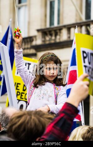 Manifestation du Brexit à Londres le 23/03/2019. La campagne "faites-la au peuple" dit que plus d'un million de personnes ont rejoint la marche. Banque D'Images